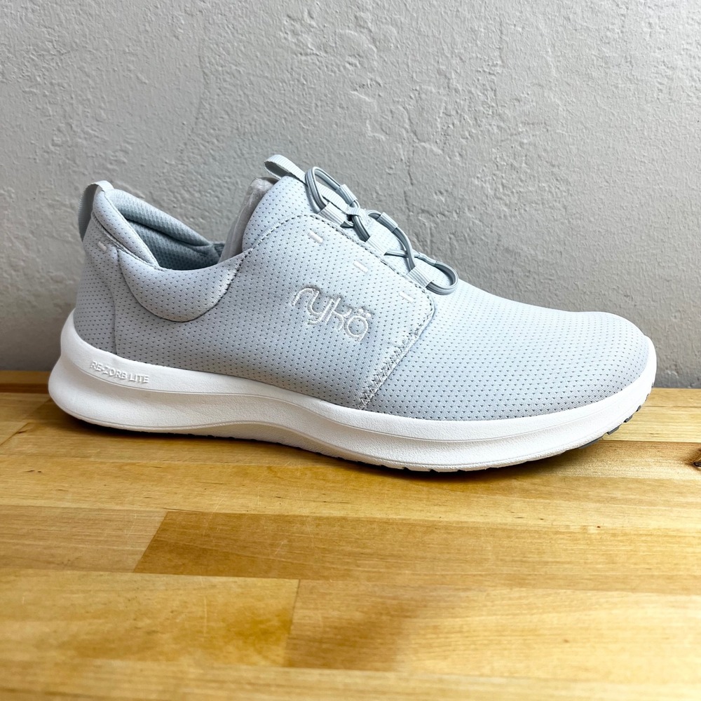 Ryka Sneakers Renew Slip On Vapor‎ Grey Shoes Comfort Bungee Laces Size 9.5 M